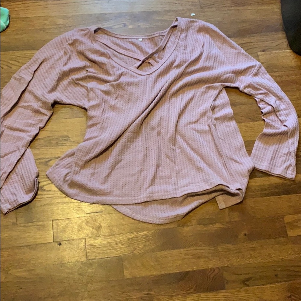Waffle knit sweater